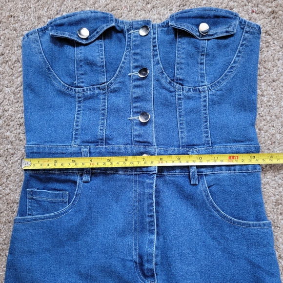 Button Front Bodycon Denim Dress Small - Picture 7 of 10